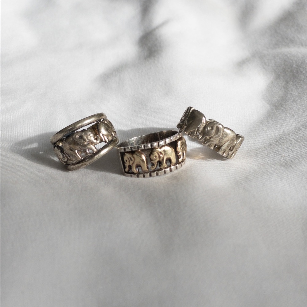 elephant sterling silver ring (first photo) *vintage*